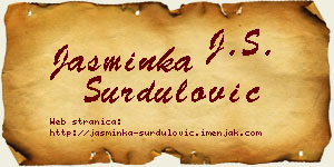 Jasminka Surdulović vizit kartica
